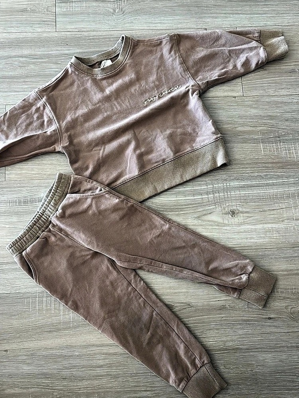 Gray Monster Brown Matching Joggers Toddler Set 3t
